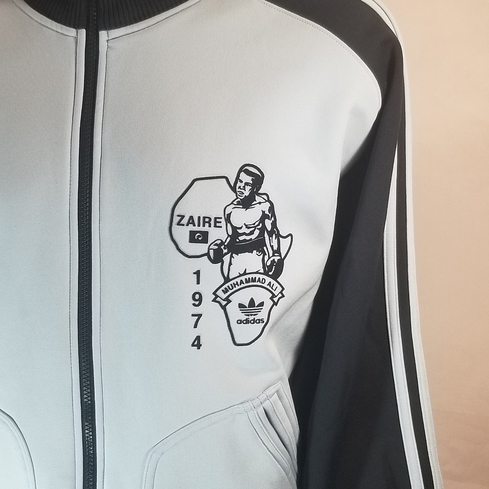 ADIDAS Track Jacket Muhammad Ali Zaire Blue Stripe